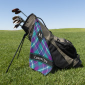 Serviette De Golf Tartan vert de mer, violet et bleu (Vert)