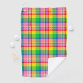 Serviette De Golf Tartan vert rose (En situation)