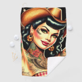 Serviette De Golf Tatouage fille de la campagne (En situation)