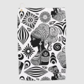 Serviette De Golf Tatouage Tribal Portrait de Fille Africaine (Devant)