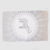 Serviette De Golf Taupe Grey Elephant Mandala (Horizontal)
