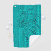 Serviette De Golf Teal a gravé à l'eau-forte la silhouette de course (En situation)