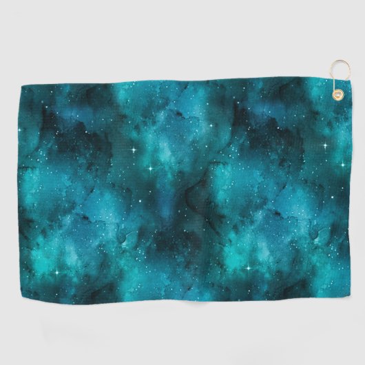 Serviette De Golf Teal Galaxy Series 7 (Horizontal)