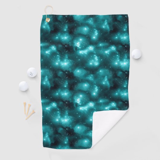 Serviette De Golf Teal Galaxy Series Design 3 (En situation)