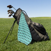 Serviette De Golf Teal léger avec le pois noir (Vert)