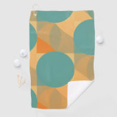 Serviette De Golf Teal, Tan, and Orange in Retro Look Pattern (En situation)