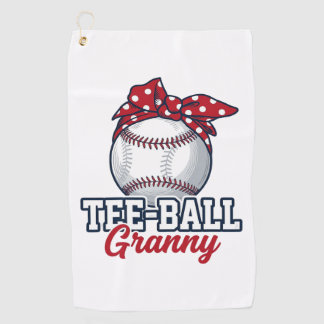Serviette De Golf Tee Ball Mamie Baseball Bow Vintage Shirt_1