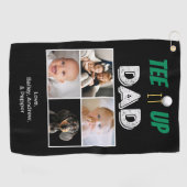 Serviette De Golf Tee It Up Papa Fête des pères personnalisée 4 Phot (Horizontal)