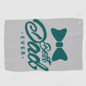 Serviette De Golf Tee Off avec le meilleur : Meilleur papa Golf Serv (Horizontal)