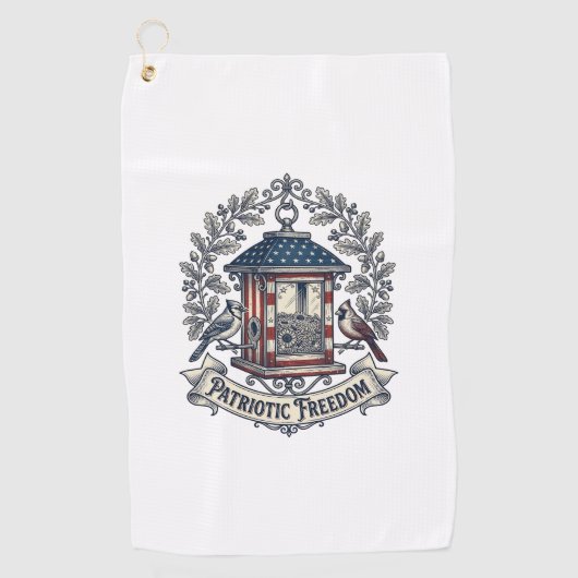 Serviette De Golf Tee-shirt graphique vectoriel de mangeoire à oisea (Devant)