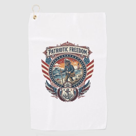 Serviette De Golf Tee-shirt graphique vectoriel Patriotic Beachcombe (Devant)
