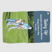 Serviette De Golf Tee Up Souvenirs Fête des pères cadeau photo (Horizontal)