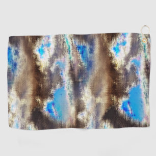Serviette De Golf Teinte bleue et brune dans un bois brut