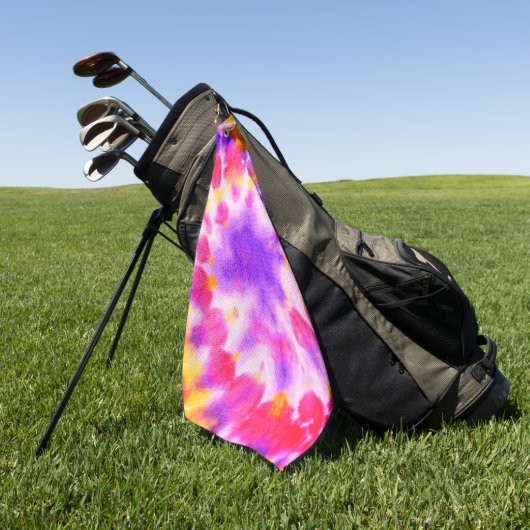 Serviette De Golf Teinture rouge pourpre jaune cravate blanche v2 (Vert)