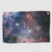 Serviette De Golf Télescope Nebula Hubble Carina Rouge et Bleu (Horizontal)