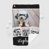 Serviette De Golf Tendance 4 Nom de script de collage photo Blanc No (En situation)