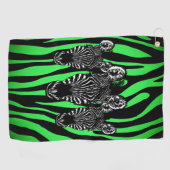Serviette De Golf Tendance Lime Zebra Herd sur Zebra Imprimer (Horizontal)