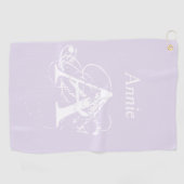 Serviette De Golf Tendance Simple élégant Moderne Monogram Golfer (Horizontal)