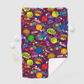 Serviette De Golf 🎾 Tennis écotique 🎾 motif violet (En situation)