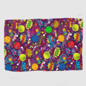 Serviette De Golf 🎾 Tennis écotique 🎾 motif violet (Horizontal)