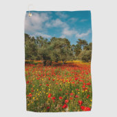 Serviette De Golf terrain fleuri et arboré (Devant)