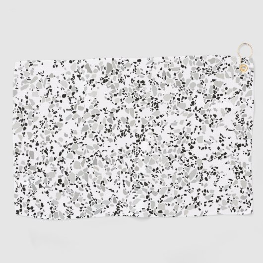 Serviette De Golf Terrazzo blanc moderne (Horizontal)