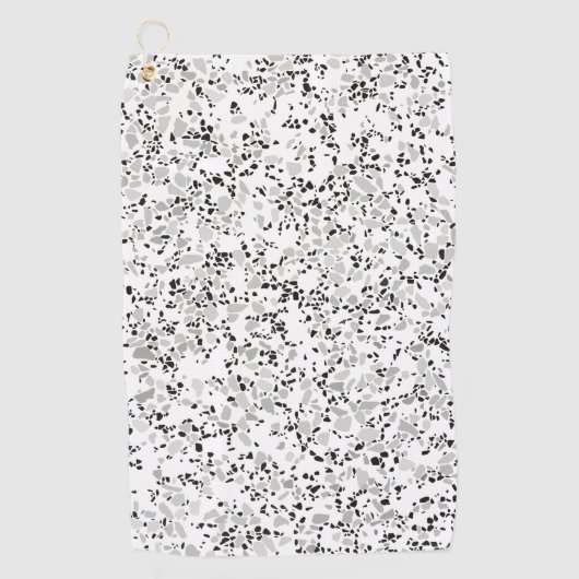 Serviette De Golf Terrazzo blanc moderne (Devant)