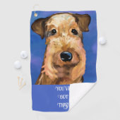 SERVIETTE DE GOLF TERRIER AIREDALE            (En situation)