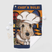 SERVIETTE DE GOLF TERRIER AIREDALE        (En situation)