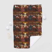 SERVIETTE DE GOLF TERRIER AIREDALE & AMIS       (En situation)