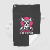 Serviette De Golf Terrier Rat Facilement Distrait Chien Rétro (En situation)