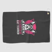 Serviette De Golf Terrier Rat Facilement Distrait Chien Rétro (Horizontal)