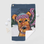 Serviette De Golf Terriers Airedale (En situation)