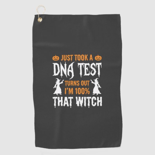 Serviette De Golf Test ADN sorcière drôle d'Halloween Graphique (Devant)