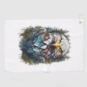 Serviette De Golf Tête d'aigle en forêt (Horizontal)