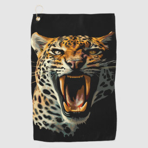Serviette De Golf Tête d'attaque du léopard