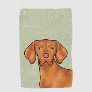 Serviette De Golf Tête de chien de race Vizsla Hongrois dessin animé