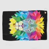 Serviette De Golf Tête de lion en noir (Horizontal)