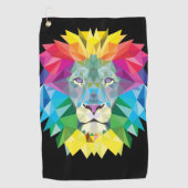 Serviette De Golf Tête de lion en noir (Devant)