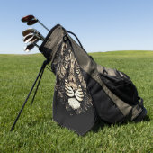 Serviette De Golf Tête de Tigre Doré  (Vert)