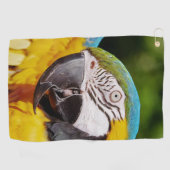 Serviette De Golf Tête d'un Macaw bleu et jaune (Horizontal)