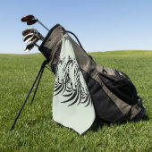 Serviette De Golf Têtes de cheval noir sur fond vert (Vert)