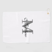 Serviette De Golf Texte initial et nom personnalisé (Horizontal)