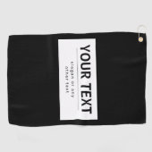 Serviette De Golf Texte modifiable moderne en gras | Noir & Blanc (Horizontal)