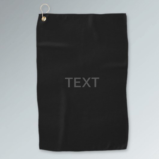 Serviette De Golf Texte modifiable moderne | Gris foncé et noir