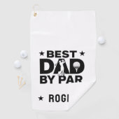 Serviette De Golf Texte noir et blanc personnalisé Meilleur papa par (En situation)