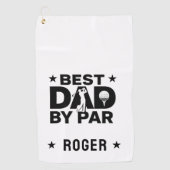 Serviette De Golf Texte noir et blanc personnalisé Meilleur papa par (Devant)