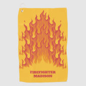 Serviette De Golf Texte personnalisé Pompier (Devant)