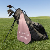 Serviette De Golf Texte personnalisé Rose Gold Parties scintillant G (Vert)