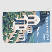 Serviette De Golf Texte personnalisé Santorin Grèce (Horizontal)